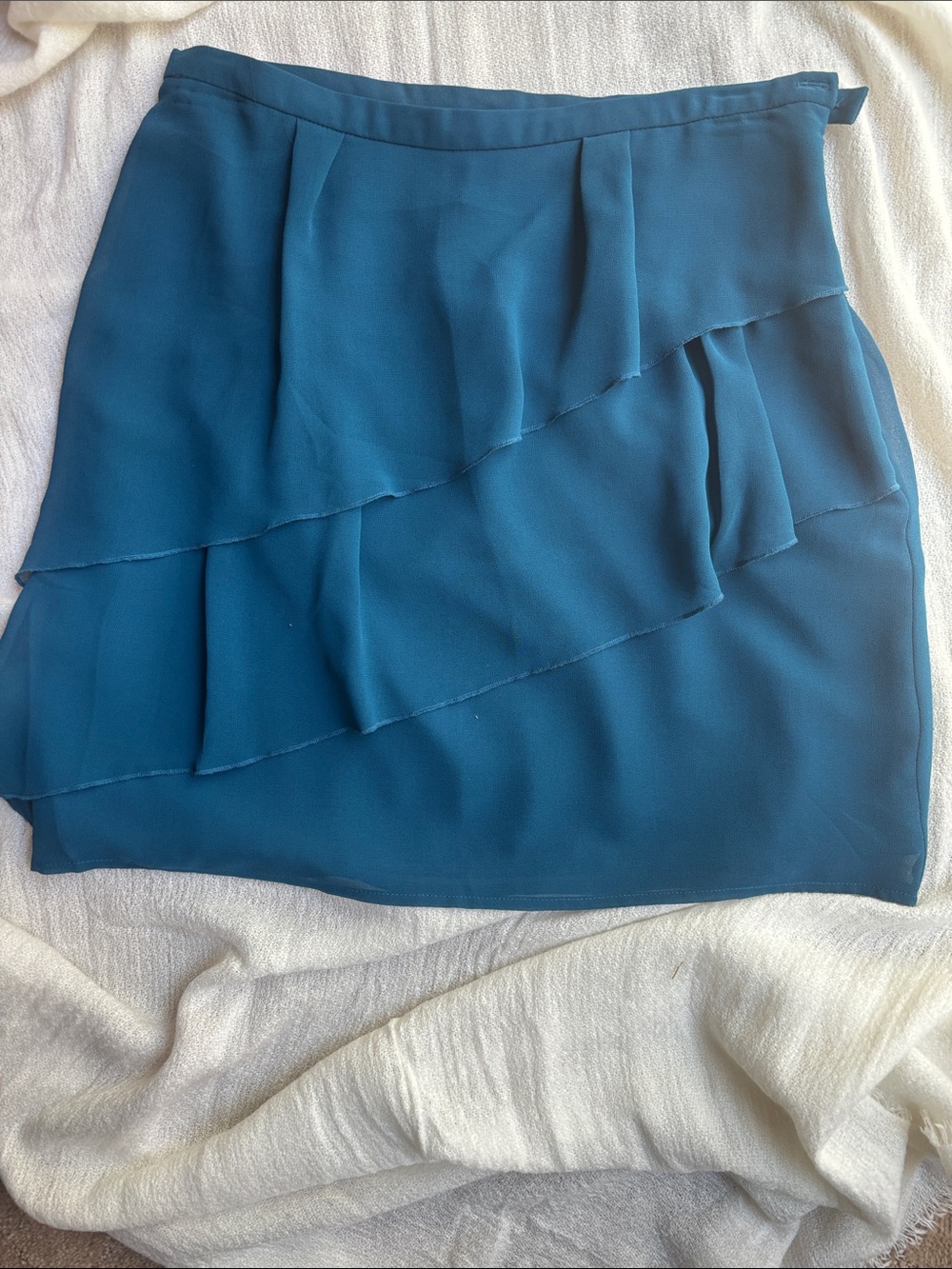 Forever 21 Teal Layered Ruffle Mini Skirt